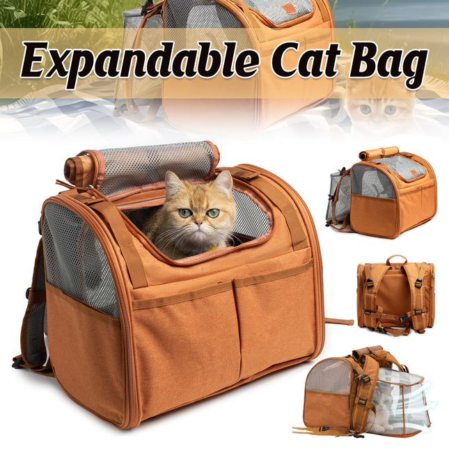 Expandable Cat Backpack Large Space Breathable Pet Carrier Capsule Travel Bag