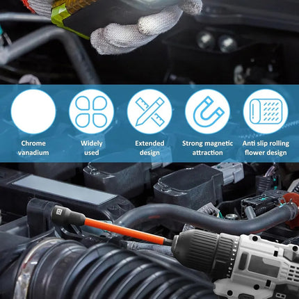 19PCS 6-14mm Secure Nut Driver Socket Set Durable for Car Bike Repair Use