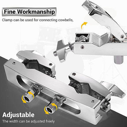 Extension Stand Clamp Set for Jazz Drum Durable Stable High-Strength Non-Slip