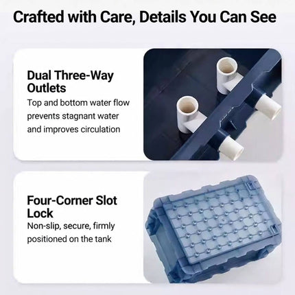 External Aquarium Bio Filter Box Waterfall System with Dual Outlets