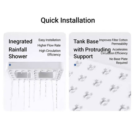 External Aquarium Bio Filter Box Waterfall System with Dual Outlets
