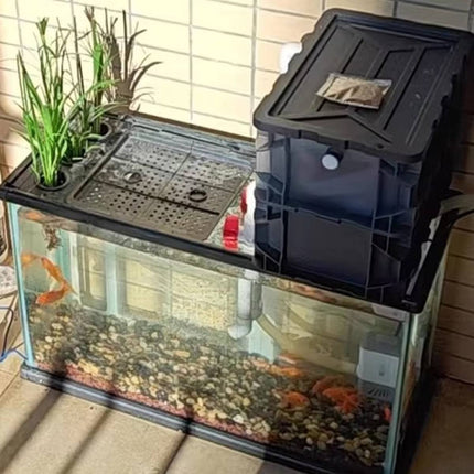 External Aquarium Bio Filter Box Waterfall System with Dual Outlets