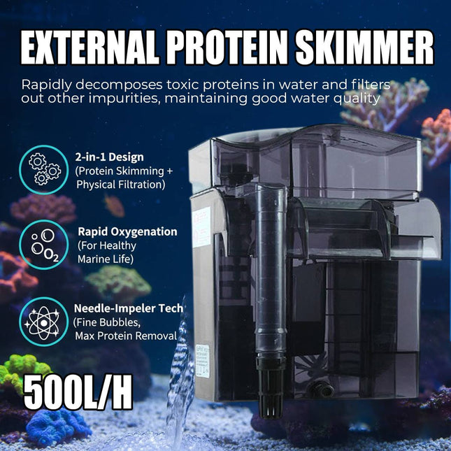 External Aquarium Protein Skimmer Hang On Fish Tank Waterfall Filter Marine