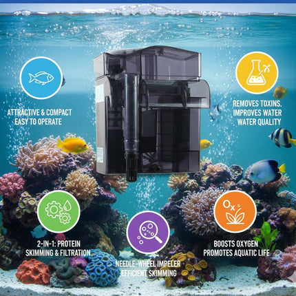 External Aquarium Protein Skimmer Hang On Fish Tank Waterfall Filter Marine