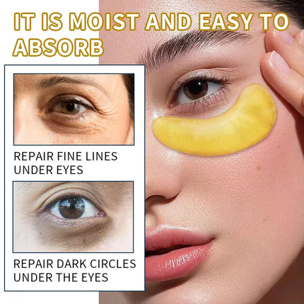 20PCS Gold Gel Anti-Wrinkle Dark Circle Collagen Under Eye Patches Pad Mask VIC