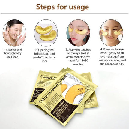 20PCS Gold Gel Anti-Wrinkle Dark Circle Collagen Under Eye Patches Pad Mask VIC