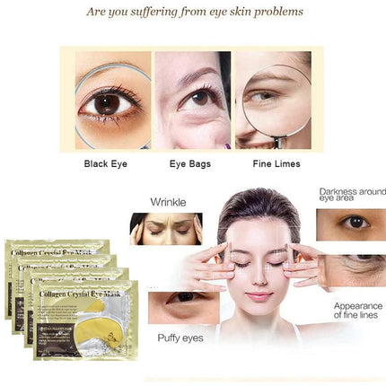 20PCS Gold Gel Anti-Wrinkle Dark Circle Collagen Under Eye Patches Pad Mask VIC
