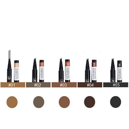 4 Tip Waterproof Microblading Eyebrow Pen for Natural Hair-Like Strokes