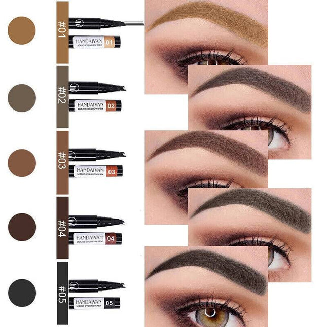 4 Tip Waterproof Microblading Eyebrow Pen for Natural Hair-Like Strokes