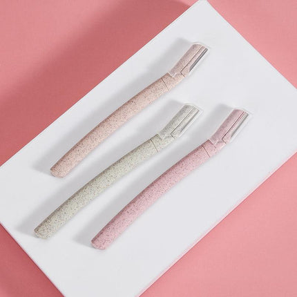 3/6/12X Eyebrow Razor Wheatstraw Women’S Facial Dermaplaning Biodegradable Tools - Aimall