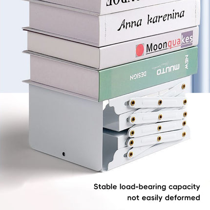 Extendable Metal Desktop Book Storage Rack Bookshelf Space Saving Adjustable