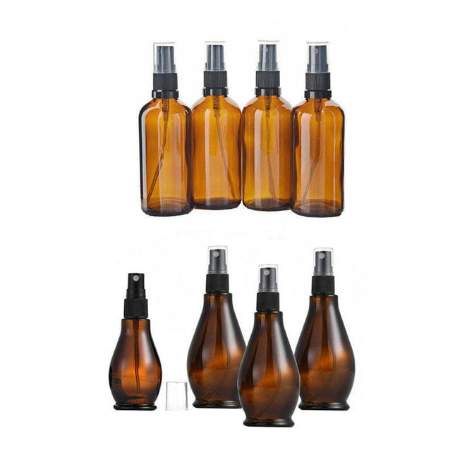 30-100Ml Amber Glass Essential Oil Spray Roller Bottles Mist Sprayer Containers - Aimall