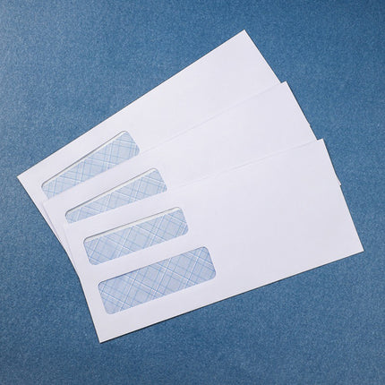 50 Pack White Double Window Business Envelopes Peel and Seal Mailing Envelopes