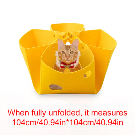 Felt Cat Nest Foldable Deformable Cat Tunnel Semi Enclosed Cat House Pet Bed