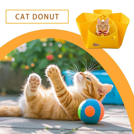 Felt Cat Nest Foldable Deformable Cat Tunnel Semi Enclosed Cat House Pet Bed