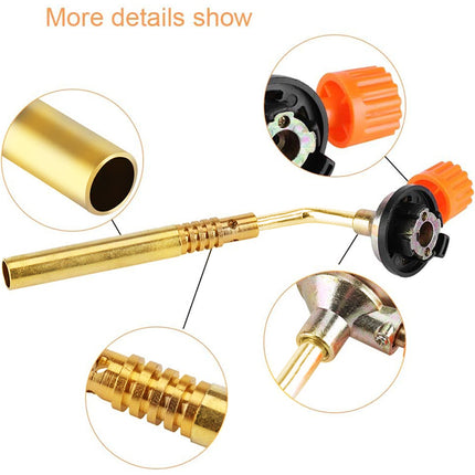 Windproof Butane Gas Torch Adjustable Flame Burner for Kitchen BBQ Welding Camping