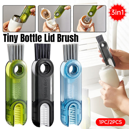 1/2pcs 3-in-1 U Shaped Bottle Thermos Cup Cleaning Brush with Rotating Heads
