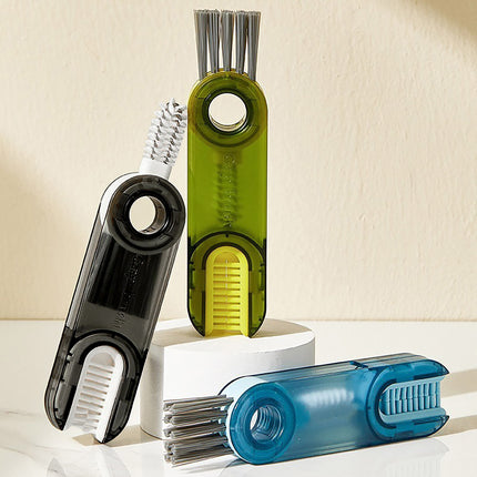1/2pcs 3-in-1 U Shaped Bottle Thermos Cup Cleaning Brush with Rotating Heads
