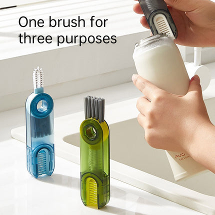 1/2pcs 3-in-1 U Shaped Bottle Thermos Cup Cleaning Brush with Rotating Heads
