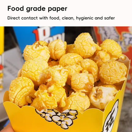 100PCS Party Popcorn Snack Box Oil Proof Disposable Food Container Takeaway