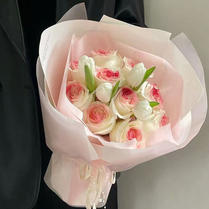 Milk Cotton Flower Wrapping Paper 190 Sheets Florist Bouquet Gift Packaging