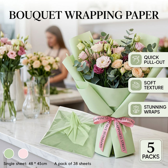 Milk Cotton Flower Wrapping Paper 190 Sheets Florist Bouquet Gift Packaging