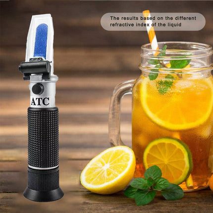 Portable Atc Refractometer 0-32% Brix Tester For Sugar Fruit Alcohol Meter Au