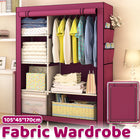 Simple Steel Frame Wardrobe with Non-Woven Fabric Cover for Clothes Storage Use