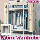 Fabric Wardrobe Closet Organizer 165x45x170cm Durable for Bedroom Storage Use
