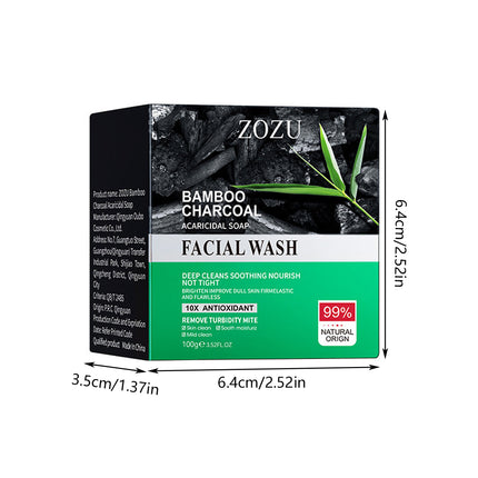 5PCS Bamboo Charcoal Soap for Facial Cleansing Body Shower Moisturizing Bathroom
