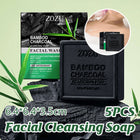 5PCS Bamboo Charcoal Soap for Facial Cleansing Body Shower Moisturizing Bathroom