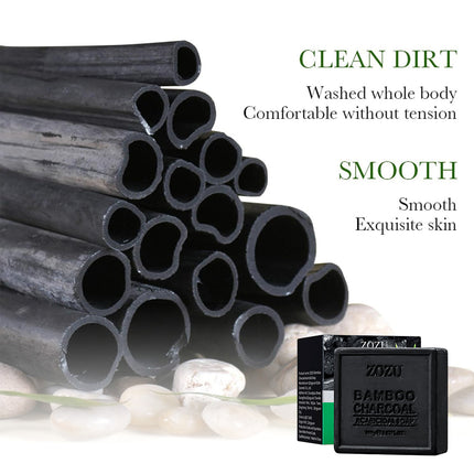 5PCS Bamboo Charcoal Soap for Facial Cleansing Body Shower Moisturizing Bathroom