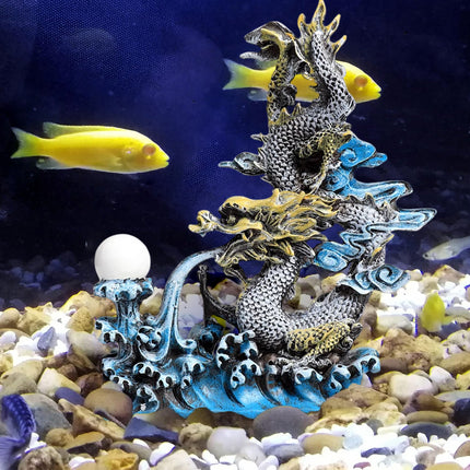 Oriental Dragon Figurine Resin Ornament Fish Tank Aquarium Landscape Decoration