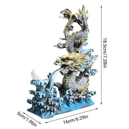 Oriental Dragon Figurine Resin Ornament Fish Tank Aquarium Landscape Decoration