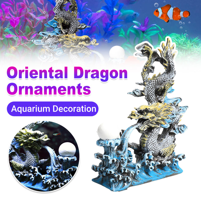 Oriental Dragon Figurine Resin Ornament Fish Tank Aquarium Landscape Decoration