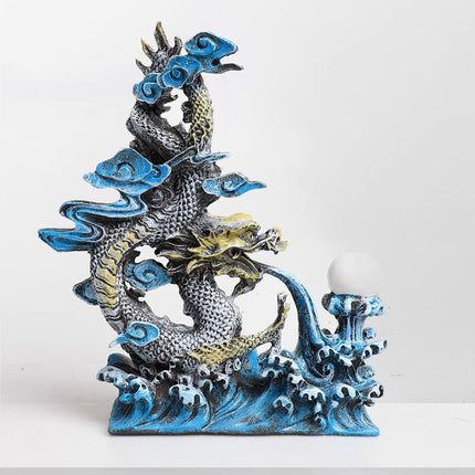 Oriental Dragon Figurine Resin Ornament Fish Tank Aquarium Landscape Decoration