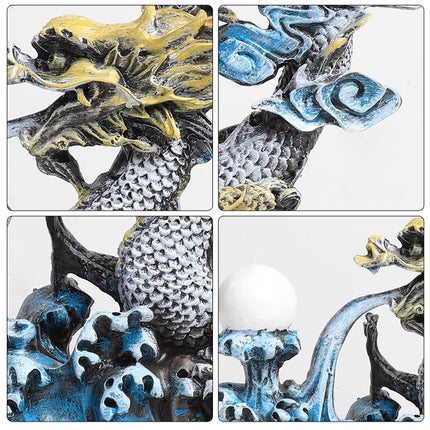 Oriental Dragon Figurine Resin Ornament Fish Tank Aquarium Landscape Decoration