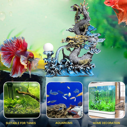 Oriental Dragon Figurine Resin Ornament Fish Tank Aquarium Landscape Decoration