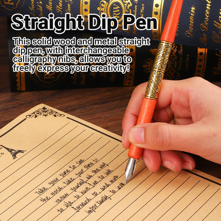 Vintage Calligraphy Quill Pen Set with Ink Wax Seal and Letter Opener  Description