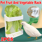 2pcs Chicken Feeder Vegetable Rack Hanging Fruit Veg Stand Poultry Feeding Table