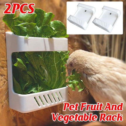 2pcs Chicken Feeder Vegetable Rack Hanging Fruit Veg Stand Poultry Feeding Table