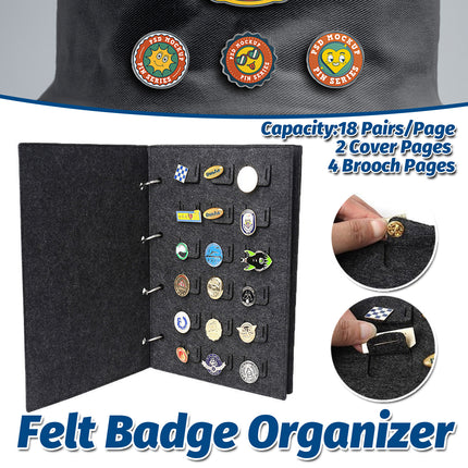Felt Storage Book Loose-Leaf Folder For Jewelry Pin Brooch Commemorative Use
