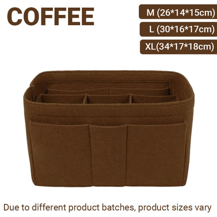 Felt Handbag Organizer Insert with Multiple Pockets for Tote and Purse