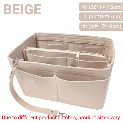 Felt Handbag Organizer Insert with Multiple Pockets for Tote and Purse