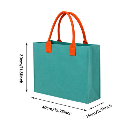 Felt Tote Bags 5 Pack Contrast Handles Three Colours