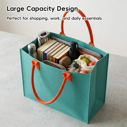 Felt Tote Bags 5 Pack Contrast Handles Three Colours