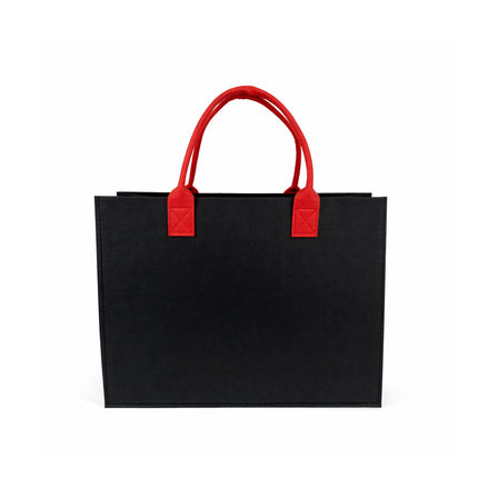 Felt Tote Bags 5 Pack Contrast Handles Three Colours