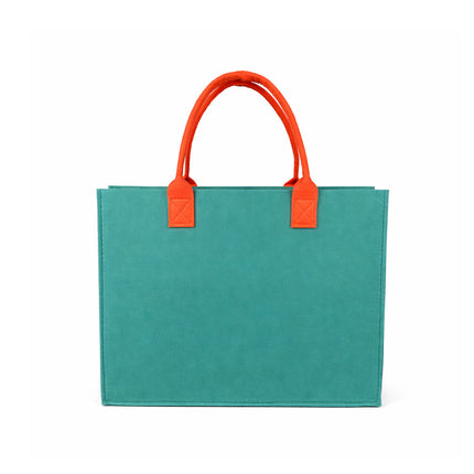 Felt Tote Bags 5 Pack Contrast Handles Three Colours