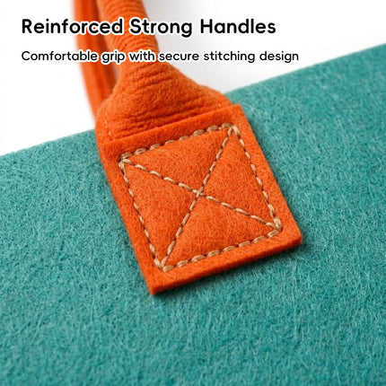 Felt Tote Bags 5 Pack Contrast Handles Three Colours