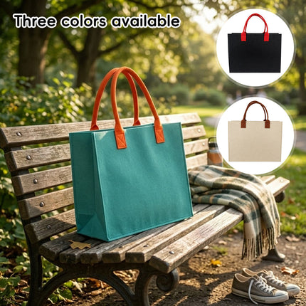 Felt Tote Bags 5 Pack Contrast Handles Three Colours